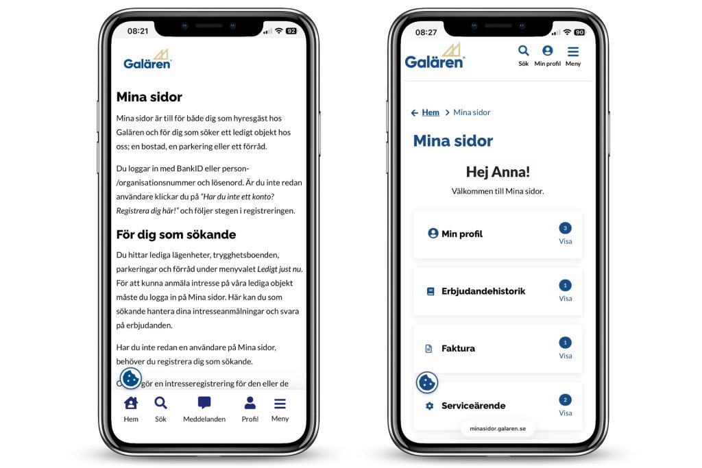 Nu lanserar vi nya Mina sidor