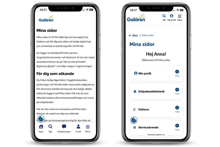 Nu lanserar vi nya Mina sidor